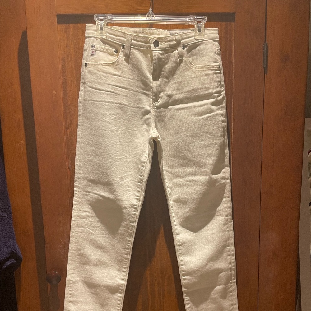 AG High-Rise Straight Crop Denim